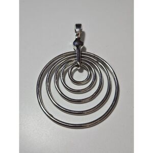 Roman silver tone pendant round circular